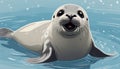 A cute seal in the water Royalty Free Stock Photo