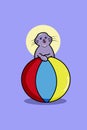 Cute seals animal cartoon illustration Royalty Free Stock Photo