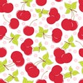 Cute seamless background with cherry Royalty Free Stock Photo