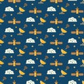 Cute seamless cosmic pattern for kids