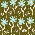 Cute seamless daisy floral pattern Royalty Free Stock Photo