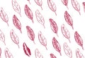 Cute Seamless feather pattern on white background.
