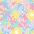 Cute seamless flower pattern. Spring background from floral decorative elements, baby print for nursery decoration Royalty Free Stock Photo