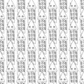 Cute seamless hand drawn doodle contour houses pattern in line art style Royalty Free Stock Photo