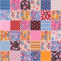 Cute seamless patchwork pattern. Beautiful print for fabric and home textile. Design for quilting blanket