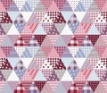 Cute seamless patchwork pattern. Vector illustration of quilt