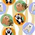 Cute seamless pattern with animals