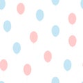 Cute seamless pattern with balloons. Blue, pink, white colour.