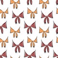 Cute seamless pattern with beautiful hand drawn bows. doodle repeat paper, bow illustration. Textile design, wallpaper, wrapping