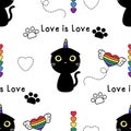 Seamless Pattern Pride Black Cat