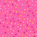 Cute seamless pattern with bright donut glaze. Royalty Free Stock Photo