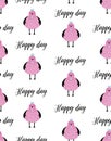 Cute seamless pattern with chiken, vector illustration