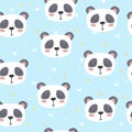 Cute seamless pattern for children with funny panda. Smile characters Royalty Free Stock Photo