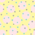 Cute seamless pattern with colorful circles drawn by hand. Royalty Free Stock Photo