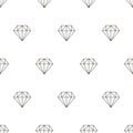 Seamless vector hipster pattern with diamonds and gems Royalty Free Stock Photo