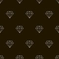 Seamless vector hipster pattern with diamonds and gems Royalty Free Stock Photo