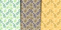 Cute seamless pattern in different colors. Vector illustration with twigs.