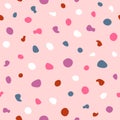 Cute seamless pattern with different shapes. Simple girly print.