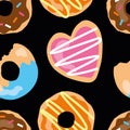 Cute seamless pattern with donuts and cookies Royalty Free Stock Photo