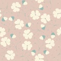 Cute seamless pattern with flowers and leaves Royalty Free Stock Photo