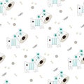 Cute seamless pattern with funny little dogs Royalty Free Stock Photo