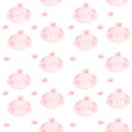 Cute seamless pattern with funny piglets princesses
