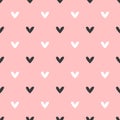 Cute seamless pattern with hearts. Endless romantic print.