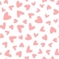 Cute seamless pattern with hearts. Repeated endless romantic print.