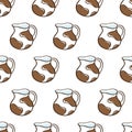 Cute seamless pattern with jugs of milk Royalty Free Stock Photo