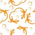 Cute seamless pattern with lizards and circles.