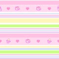 Cute seamless pattern for newborn girls in pink tones. Can be used to design cards, photo albums, cover notebook, paper or fabric.