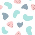 Cute seamless pattern with organic shapes. Simple girly print.