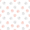 Cute seamless pattern with paw prints. Animal background. Royalty Free Stock Photo