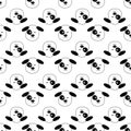 Cute seamless pattern with puppies in doodle style. Black white vector dogs background for fabric, posters, kids