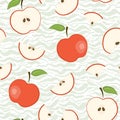 Cute seamless pattern with red apples Royalty Free Stock Photo