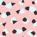 Cute seamless pattern with repetitive geometric shapes. Simple girly print.