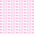 Cute seamless pattern with rose cartoon hearts and spirals on white background. Vector illustration, template. Royalty Free Stock Photo