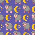 Cute seamless pattern with sheeps in the clouds Royalty Free Stock Photo