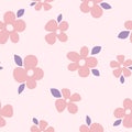 Cute seamless pattern with small flower. Subtle floral background.