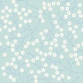 Cute seamless pattern with small flowers on light blue