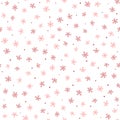 Cute seamless pattern with small flowers and round dots. Endless floral print. Royalty Free Stock Photo