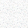 Cute seamless pattern or texture with colorful polka dots on white background. Royalty Free Stock Photo