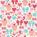 Cute seamless pattern for Valentine's Day or Wedding.