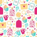 Cute seamless pattern for Valentine\'s day or wedding