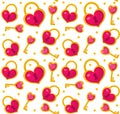 Cute seamless pattern Valentines day with heart lock, key. Love, romance endless