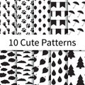 Cute seamless patterns Royalty Free Stock Photo