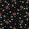 Cute seamless space pattern