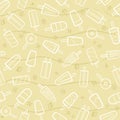 Cute seamless summer pattern with variety fruit ice cream backgr