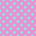 Cute Seamless Turquoise and Lilac Polka Dot Royalty Free Stock Photo