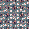 Cute seamless vector pattern/background/wallpapers with bows and polka dots.